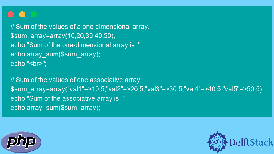 sum array of objects php